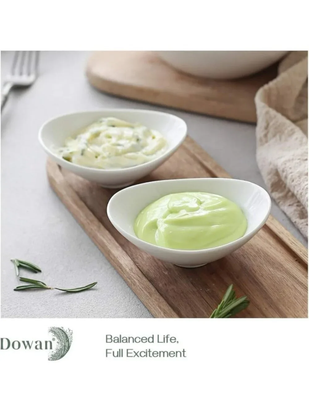 Set of 8 Mini Ceramic Dipping Bowls - 3 oz Porcelain Sauce Cups for BBQ